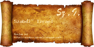 Szabó Izrael névjegykártya